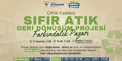 “Çiftlik Caddesi Sıfır Atık Dönüşüm Projesi Farkındalık Pazarı” Kuruluyor